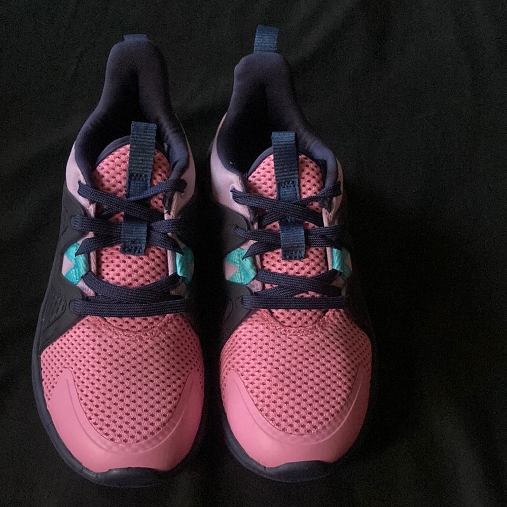 Little girls pink, purple, and blue all in motion sneaker size one brand new